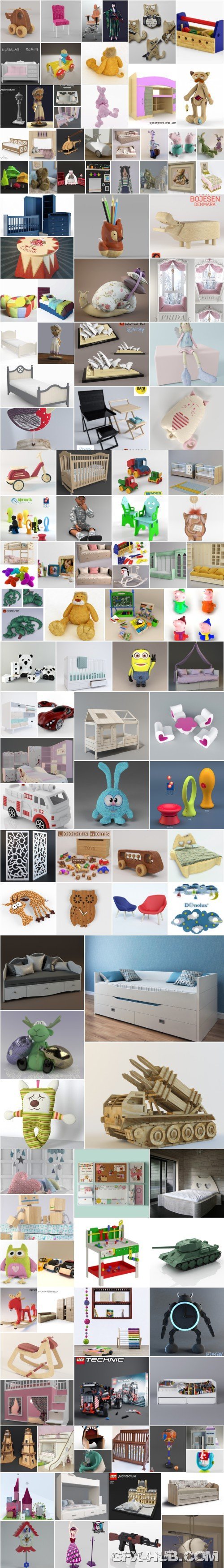 Children's Room Items 3D models Bundle