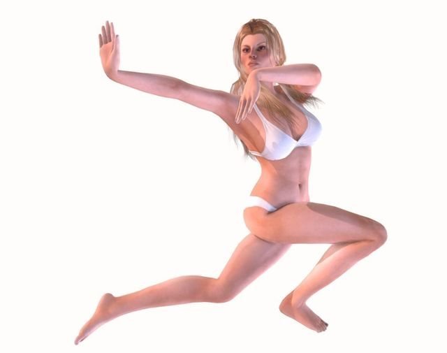 Female character in white lingerie