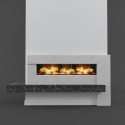 Modern marble fireplace