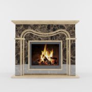 Classic dark marble fireplace