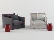 Armchairs with red decor