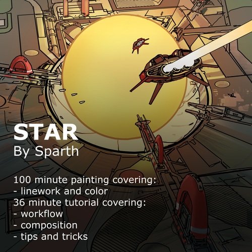 Gumroad – STAR – line work and color tutorial – SPARTH