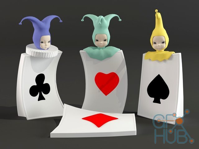 Card clowns figurines