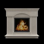 Beige marble fireplace portal