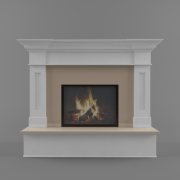 White with beige classic fireplace