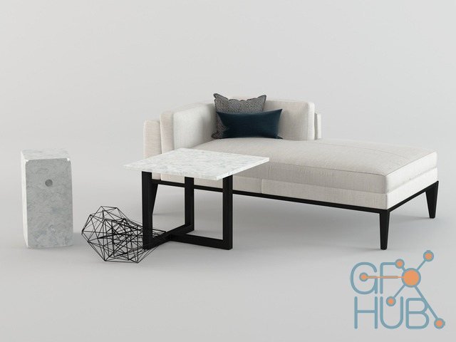 Sofa and square table