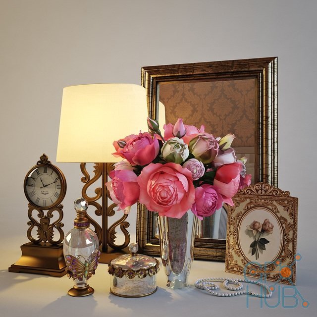 Decor set with roses