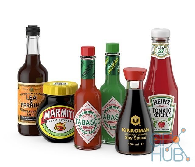 Set of different sauces