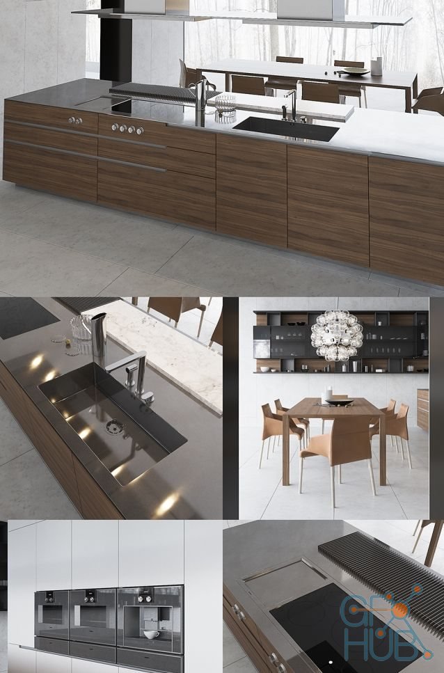 3D Model – Kitchen set Varenna Phoenix by Poliform | GFX-HUB