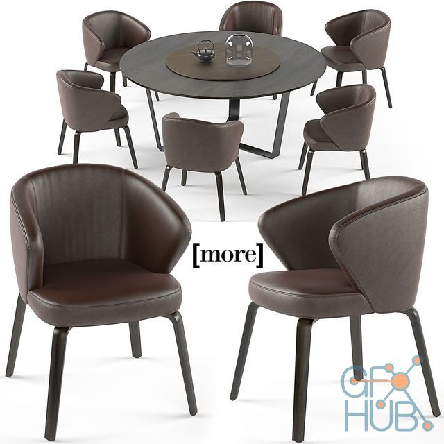 Pero round table and armchair Mudi