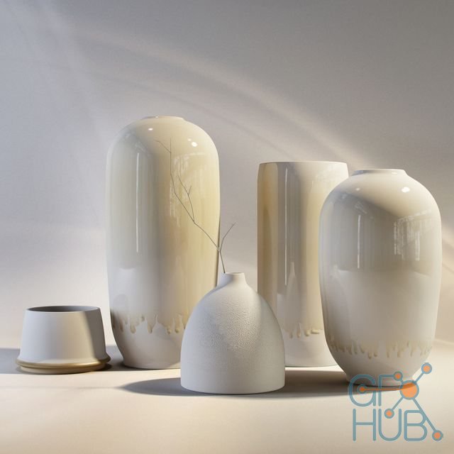 Ceramic vases in glaze