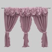 Classic lilac curtains with ruches