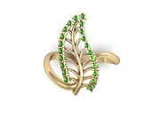 Ring with leaf