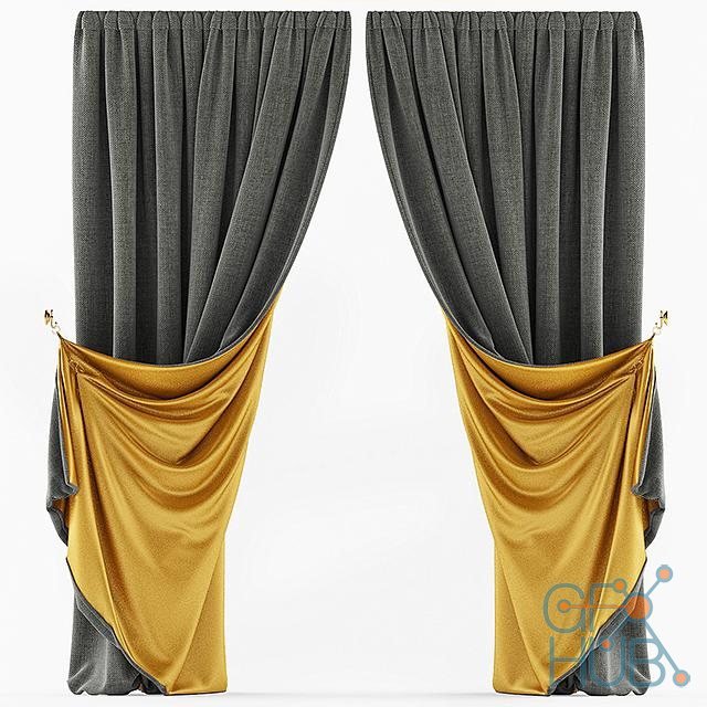 Curtains with golden reverse side