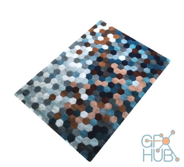 Hexagon modern rug