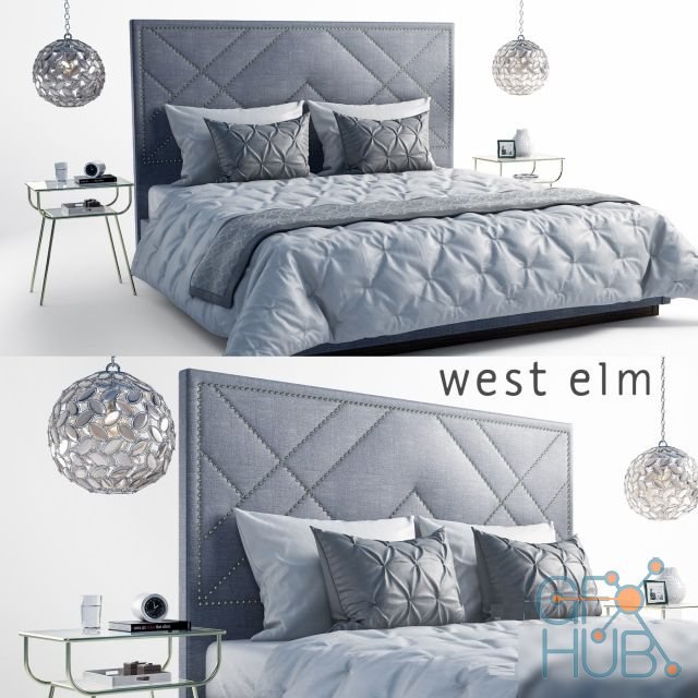 west elm bed with pendant Kaia Frosted Beads