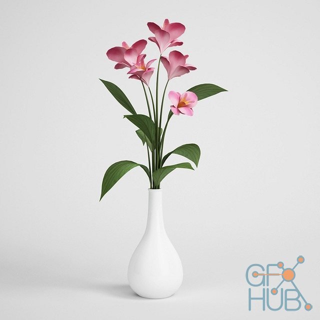 Alstroemeria in a white vase