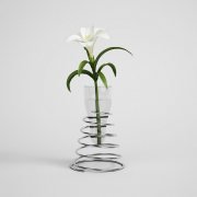 White lily in vase