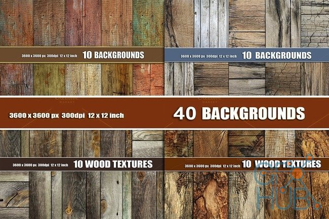 Creativemarket – 40 OLD WOOD TEXTURE BACKGROUNDS