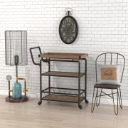 Floor lamp, table-trolley, chair and clock