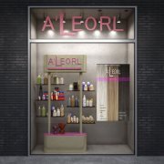 Showcase of cosmetic shop