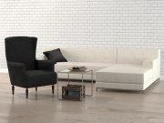 Furniture set with black armchair