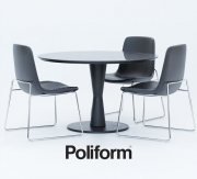 Poliform furniture set: Flute table, Ventura chair