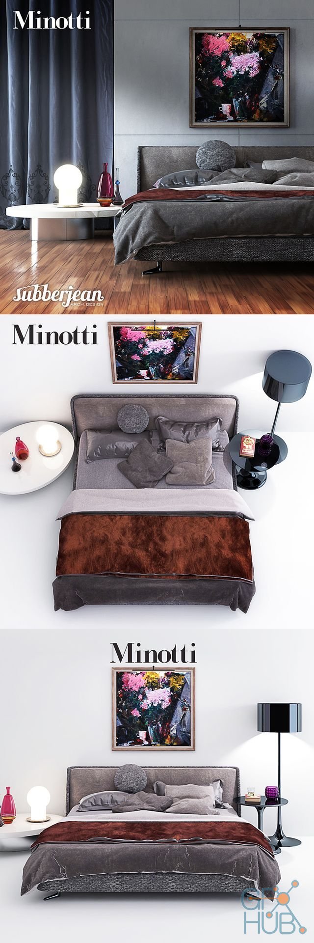 D Model Minotti Spencer Bed Set Gfx Hub