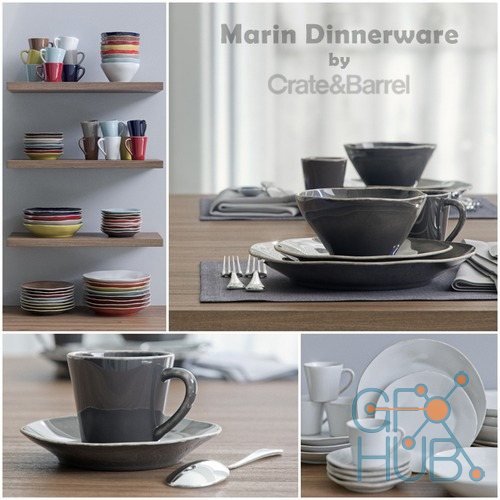 Marin Dinnerware 3D-Models Bundle by Crate and Barrel