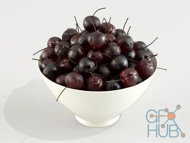 Bowl with cherries