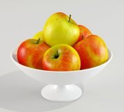 Juicy apples in vase on leg