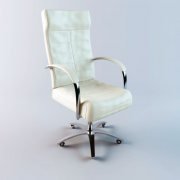 Office armchair in white leather