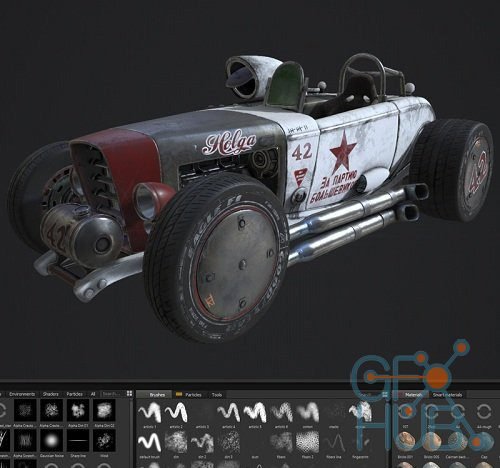 Gumroad – rusky car fbx+obj and Substance Painter project files