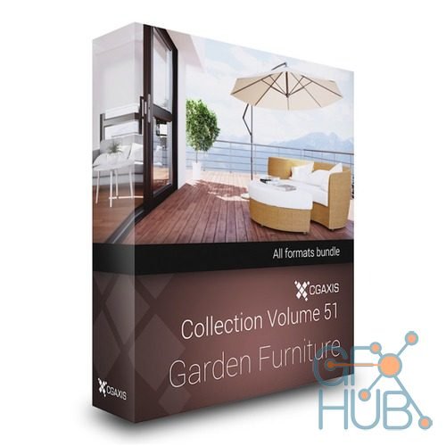 CGAxis Models Volume 51 3D Garden Furniture