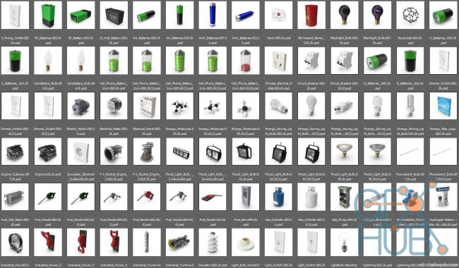 PixelSquid – Energy Collection – download PSD templates for free