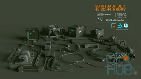 ArtStation Marketplace – 3D Kitbash Set Vol 1: 45 Sci-Fi Props
