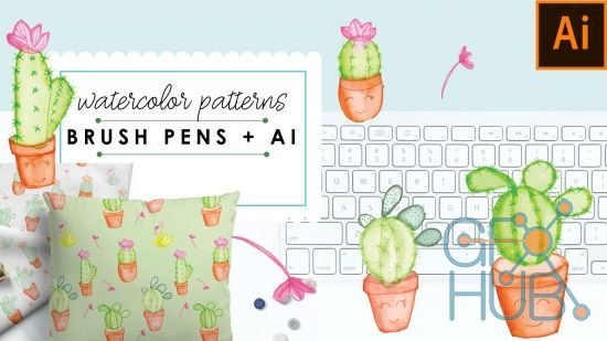 Skillshare – Easy Watercolor Patterns Using Brush Pens + Illustrator