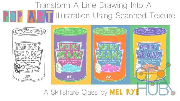 Skillshare - Photoshop Basics: Transform A Line Drawing Into A Pop Art Illustration Using Scanned Texture
