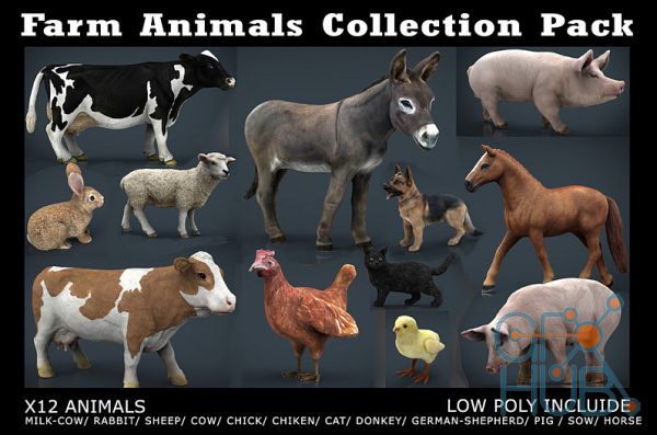 Cubebrush – Farm Animals Collection Pack