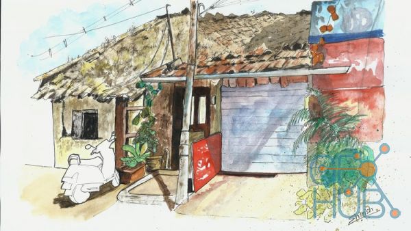Udemy – Sketch a Hut using Pens, Inks and Watercolors