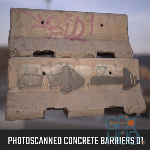 Gumroad – Photoscanned Concrete Barriers 01
