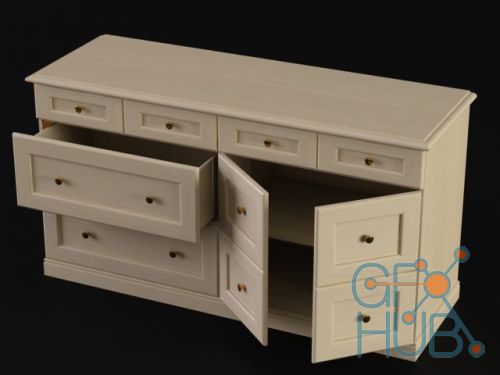 Wooden chest with drawers