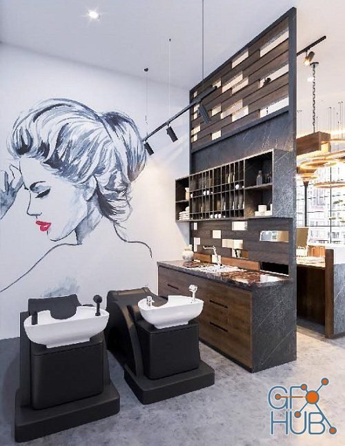 Beauty Salon Interior Scene