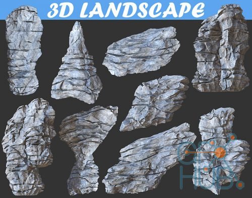 Cubebrush – Low poly Realistic Rocky Sharp Cliff Modular Pack
