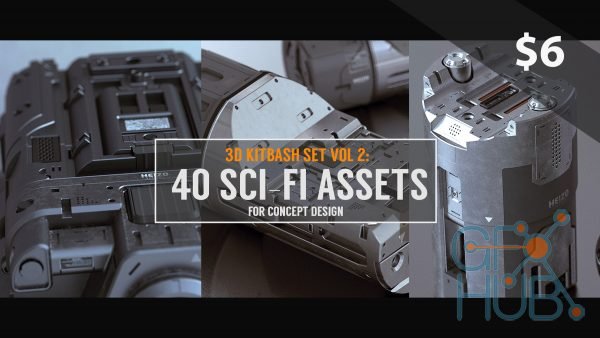 ArtStation Marketplace – 3D Kitbash Set Vol 2: 40 Sci-Fi Assets