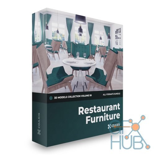 CGAxis – Restaurant Furniture 3D Models Collection – Volume 99