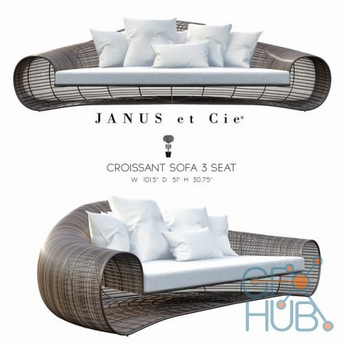 Croissant sofa Janus et Cie