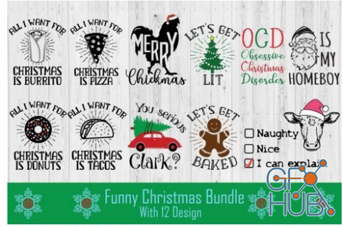 CF - Funny Christmas SVG Bundle 447436