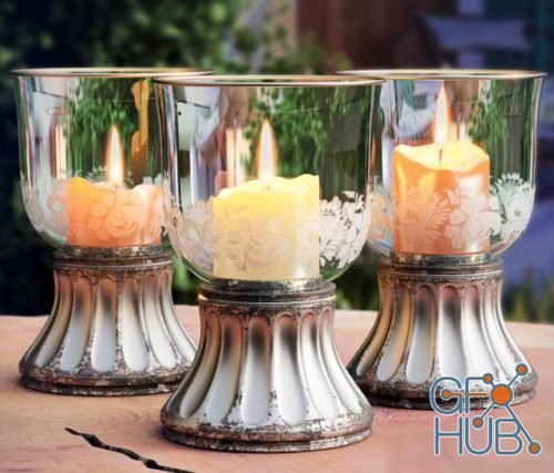 Candles in candlesticks with pattern