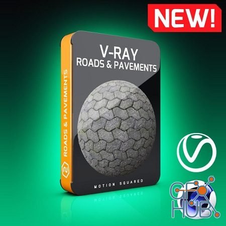 Motion Squared – V-Ray Roads and Pavements Texture Pack for Cinema 4D
